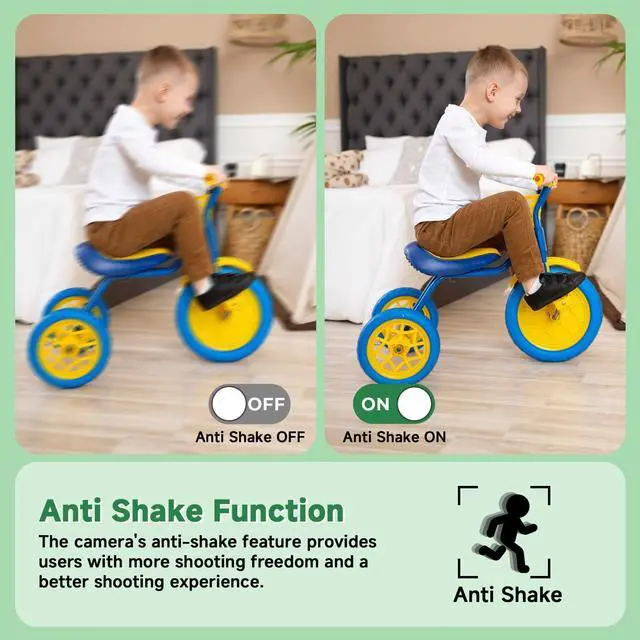 Alt view image 3 of 7 - Digital Camera, 44MP Compact Camera, FHD 1080P Point and Shoot Digital Cameras with 16X Zoom, Face Detect, Smile Capture, Anti Shake, for Boys Girls Teens Gifts (Deep Green)