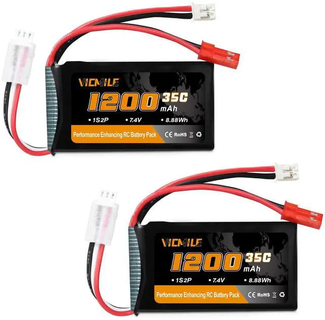 Main image of SCX24 Battery 7.4V 1200mAh Lipo Battery 2S 35C(Burst 70C) with PH2.0 JST Plug Fit for SCX24 RC Car WLtoys A949 A959 A969 A979 K929 and Most 1/10 1/16 1/18 1/24 RC Truck