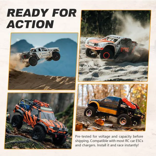 Alt view image 6 of 7 - SCX24 Battery 7.4V 1200mAh Lipo Battery 2S 35C(Burst 70C) with PH2.0 JST Plug Fit for SCX24 RC Car WLtoys A949 A959 A969 A979 K929 and Most 1/10 1/16 1/18 1/24 RC Truck