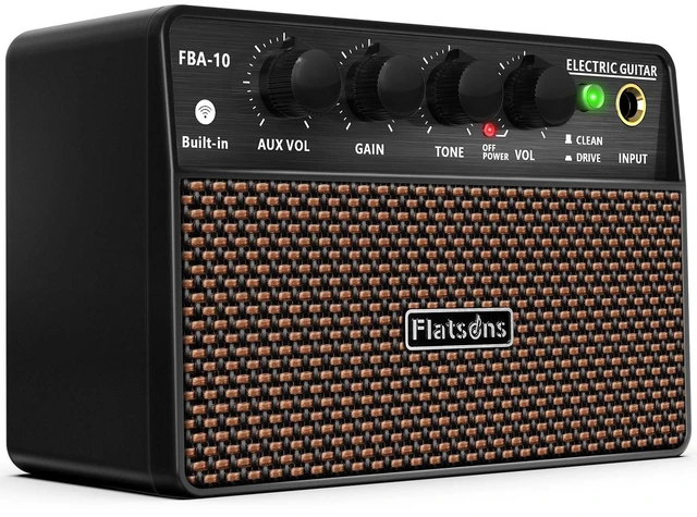 Main image of 10W Mini Guitar Amp,Rechargeable Electric Guitar Amplifier | with Clean/Drive Channel,6H Working,3.5mm headphone jack for silent practice,Wireless Portable Amp for Practice & Traveling