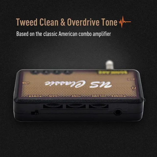 Alt view image 2 of 7 - Guitar Headphone Amp Mini Guitar Headphone Amplifier US Classic Rechargeable Plug-in Pocket Overdrive Reverb Effects for Home Silent Practice