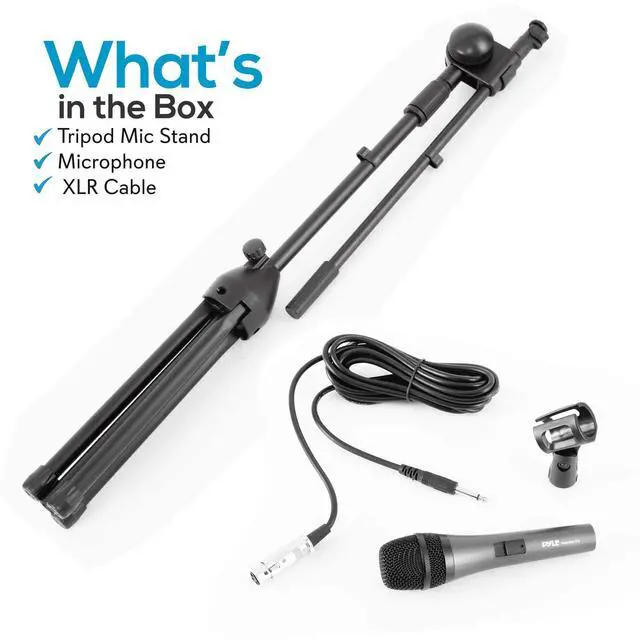 Alt view image 7 of 7 - Dynamic Microphone and Tripod Stand-Height Adjustable from 2.6' to 5.1 Telescoping Boom Arm Mic Length 7.48'' Inch w/Acoustic Pop Filter-Includes 15' ft XLR Cable PMKSM20, Black