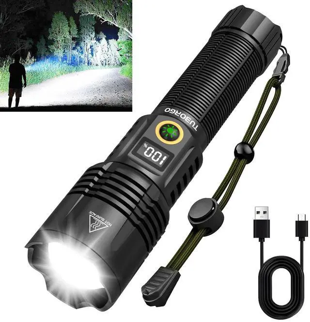 Main image of Rechargeable Flashlights 2200 High lumens, Super Bright LED Tactical Flashlight, Zoomable, IPX6 Waterproof, 6 Modes, Powerful Handheld Flash Light for Emergencies, Camping, Hiking