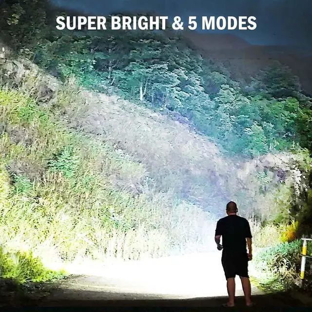 Alt view image 2 of 7 - Led Flashlights High Lumens Rechargeable 2 Pack, 99000 Lumen Super Bright Fashlight with 5000Ah attery, Waterproof Powerful Flash Light Multifunctional Flashlights for Home Camping Hiking