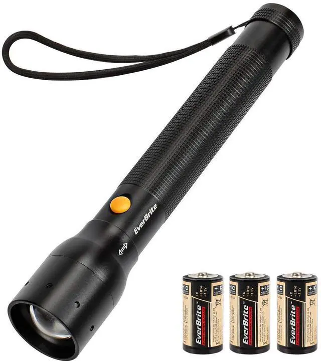 Main image of Ultra Bright Tactical Flashlight, 900 Lumen Zoomable Adjustable Focus, 3 Light Modes, Heavy-Duty Aluminum Torch for Hurricane Supplies Camping, Includes 3C Alkaline Batteries