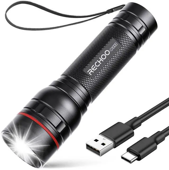 Main image of Rechargeable Flashlights High Lumens, G1000 Super Bright Flash Light, Small Zoomable Led Flashlight with 3 Lighting Modes, Portable Tactical Flashlights for Camping (Battery Included)
