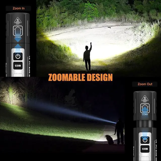 Alt view image 7 of 7 - Rechargeable Magnetic Small Flashlights High Lumens - Super Bright Powerful LED Tactical USB C Flashlight, 8 Modes, Dual Button Waterproof Pocket Flash Light for Emergency,Car,Stocking Stuffer for Men