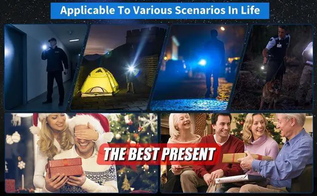 Alt view image 7 of 7 - Super Bright LED Flashlight, 1000000 High Lumen Rechargeable Flashlights with Long Handle, 10000mAh Battery, Zoomable 5 Modes for Outdoor Camping, Emergencies, XHP160-L