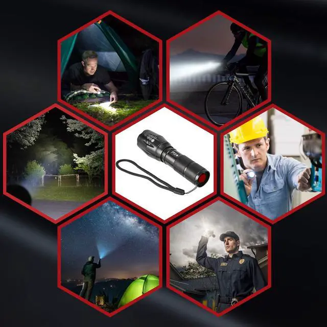 Alt view image 7 of 7 - Rechargeable Tactical Flashlight LFX1000 (Rechargeable Battery and Charger Included) - High Lumens LED, Super Bright, Zoomable, 5 Modes, Water Resistant - Best Camping, Emergency Flashlights