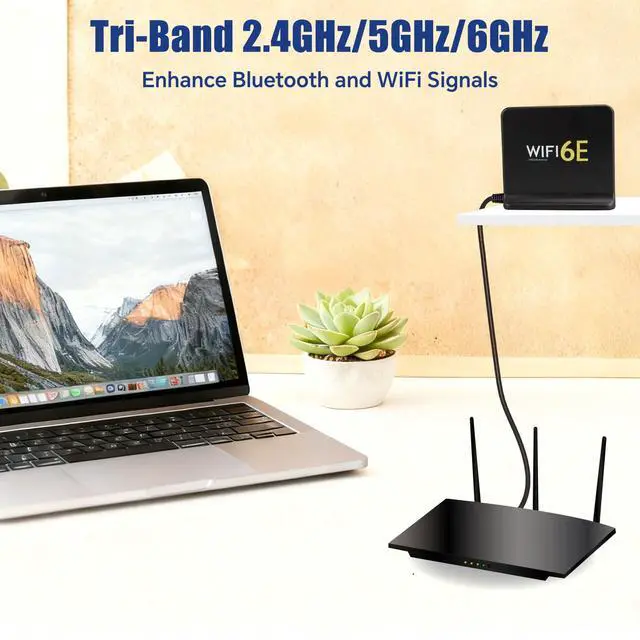 Alt view image 7 of 7 - WiFi 6E Antenna MIMO Tri-Band 2.4GHz 5GHz 6GHz with Magnetic Base 8dBi WiFi Antenna RP-SMA 6.56ft Cable + SMA Male for PCIe/PCI Motherboards Laptops Desktops Security Cameras Wireless APs