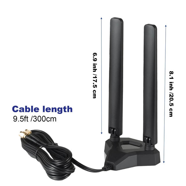 Alt view image 2 of 7 - WiFi 7 WiFi 6E Antenna Tri-Band Gaming PC Bluetooth RP-SMA Antenna | Magnetic Base Antenna for Asus Gigabyte MSI Gaming Motherboard PC Desktop Computer WiFi 7 Router WiFi PCIe Card, Eifagur