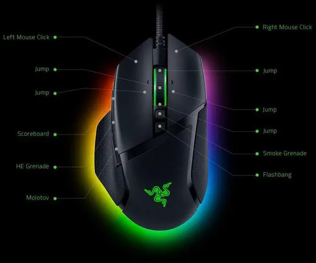 Alt view image 3 of 4 - Basilisk V3 Customizable Ergonomic Gaming Mouse: Fastest Gaming Mouse Switch - Chroma RGB Lighting - 26K DPI Optical Sensor - 11 Programmable Buttons