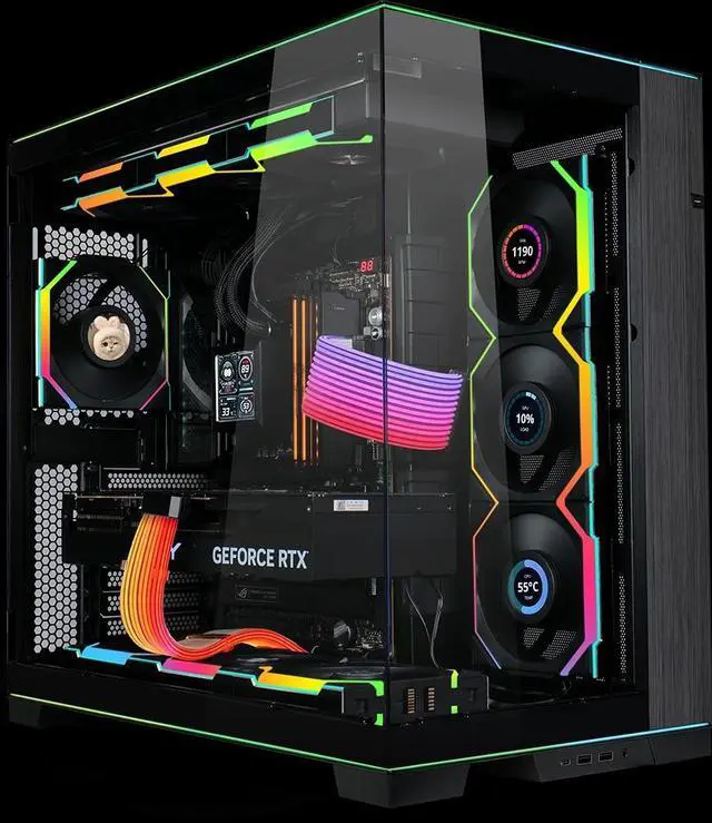 Alt view image 5 of 6 - LIAN-LI Strimer Wireless 12+4pin Wide (12 Light Guides) Addressable RGB GPU Power Extension Cable - Wireless Controller NOT Included(Controller is required for use)