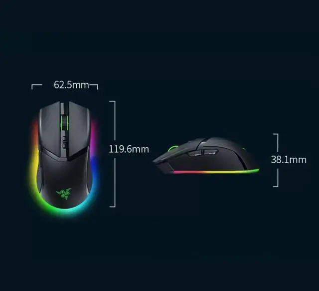 Alt view image 6 of 6 - Cobra Pro Customizable Wireless Gaming Mouse: 30K Optical Sensor - Chroma RGB Lighting - Black