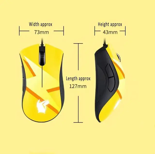 Alt view image 5 of 5 - DeathAdder Essential Pokemon Pikachu Edition Gaming Mouse and Mouse Pad Combo - 6400 DPI 4G Optical Sensor - 5 Programmable Buttons