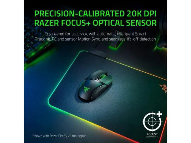 Alt view image 5 of 6 - Basilisk Ultimate HyperSpeed Wireless Gaming Mouse: Fastest Gaming Mouse Switch - 20K DPI Optical Sensor - Chroma RGB - 11 Programmable Buttons - Black