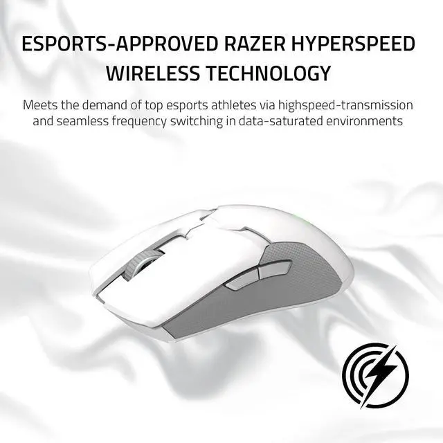 Alt view image 5 of 6 - Viper Ultimate Lightest Wireless Gaming Mouse & RGB Charging Dock: Hyperspeed Wireless Technology - 20K DPI Optical Sensor - Chroma Lighting - Mercury White