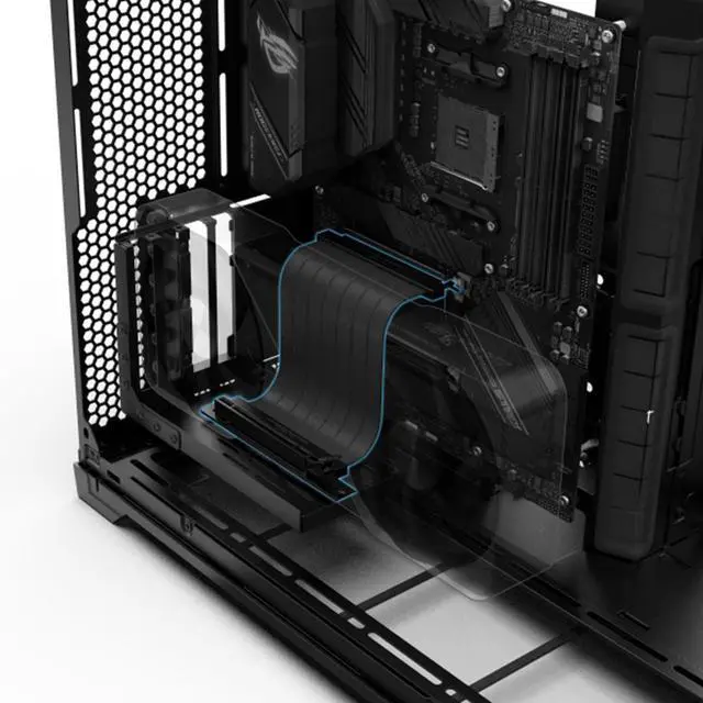 Alt view image 5 of 7 - Lian-Li PCIE 5.0 Riser Cable Premium PCI-E 16X 5.0 Double Bandwidth Extender Riser Cable: 200mm, Black