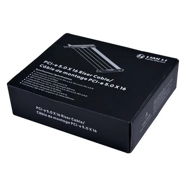 Alt view image 6 of 7 - Lian-Li PCIE 5.0 Riser Cable Premium PCI-E 16X 5.0 Double Bandwidth Extender Riser Cable: 200mm, Black