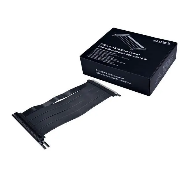 Alt view image 7 of 7 - Lian-Li PCIE 5.0 Riser Cable Premium PCI-E 16X 5.0 Double Bandwidth Extender Riser Cable: 200mm, Black
