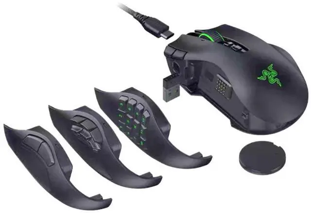 Main image of Naga V3 Pro Wireless MMO Gaming Mouse:Swappable Side Plates - 23 Programmable Buttons - w/ 3 Swappable Side Plates - HyperScroll Tilt Wheel -280 Hr Battery - Multi-Mode Connectivity -Black