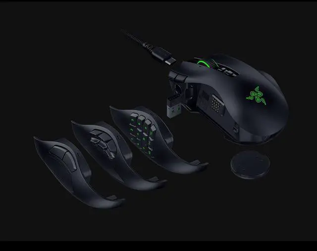 Alt view image 2 of 5 - Naga V3 Pro Wireless MMO Gaming Mouse:Swappable Side Plates - 23 Programmable Buttons - w/ 3 Swappable Side Plates - HyperScroll Tilt Wheel -280 Hr Battery - Multi-Mode Connectivity -Black