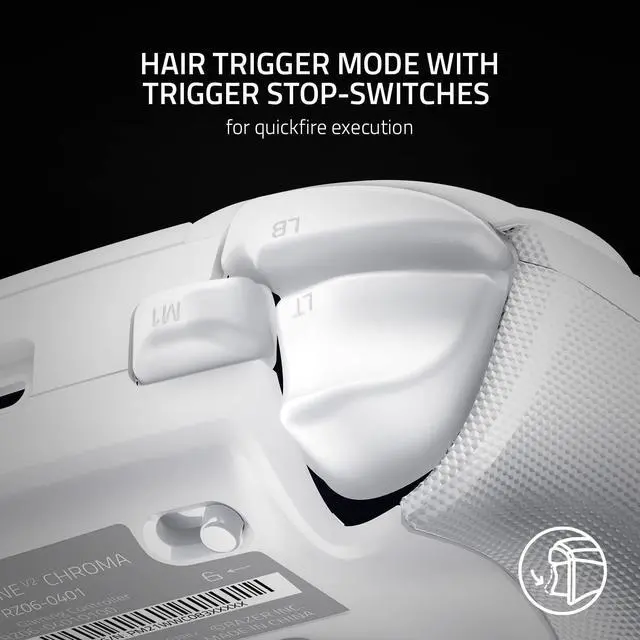 Alt view image 5 of 6 - Wolverine V2 Chroma Wired Gaming Pro Controller: RGB Lighting - Remappable Buttons & Triggers - Mecha-Tactile Buttons & D-Pad - Trigger Stop-Switches White