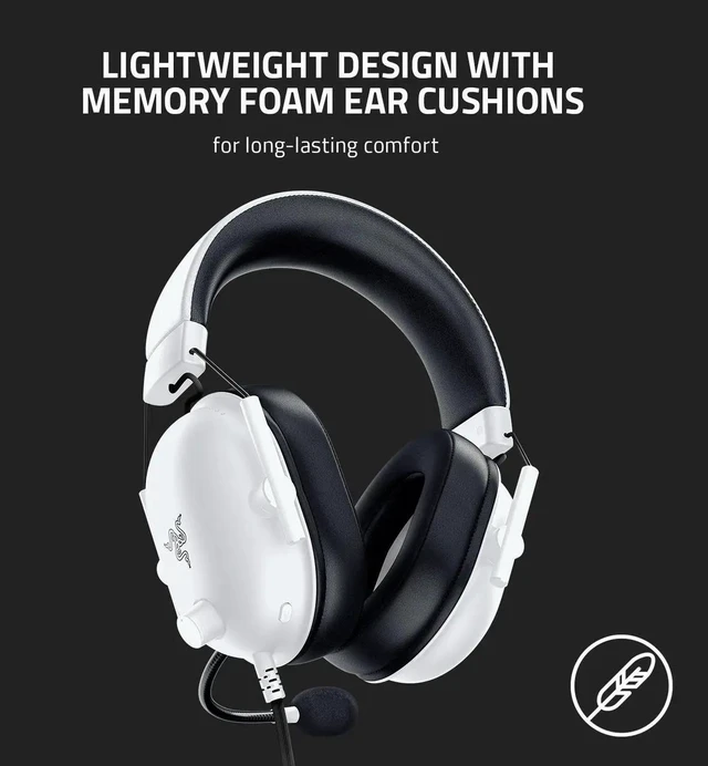 Alt view image 5 of 7 - BlackShark V2 X Gaming Headset: 7.1 Surround Sound - 50mm Drivers - Memory Foam Cushion - 3.5mm Audio Jack - White