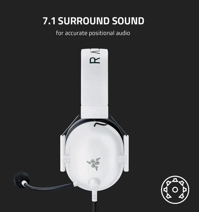 Alt view image 6 of 7 - BlackShark V2 X Gaming Headset: 7.1 Surround Sound - 50mm Drivers - Memory Foam Cushion - 3.5mm Audio Jack - White