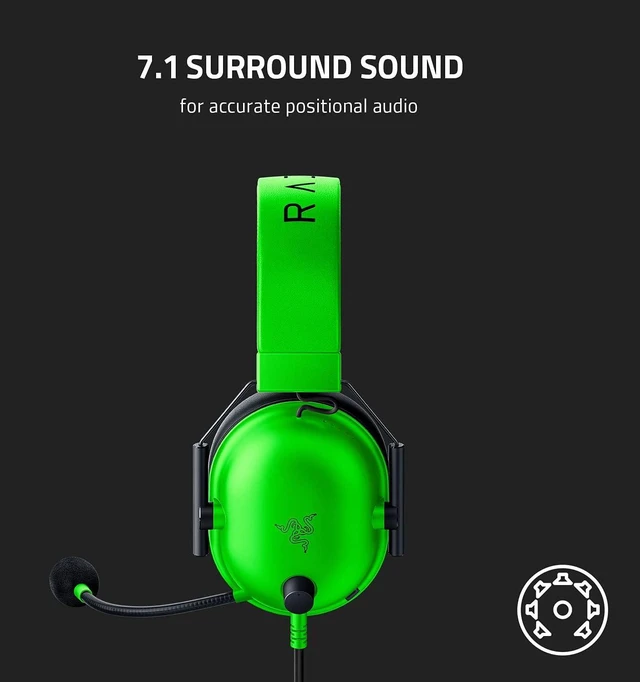 Alt view image 6 of 7 - BlackShark V2 X Gaming Headset: 7.1 Surround Sound - 50mm Drivers - Memory Foam Cushion - 3.5mm Audio Jack - Green