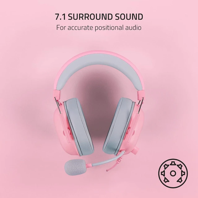 Alt view image 6 of 7 - BlackShark V2 X Gaming Headset: 7.1 Surround Sound - 50mm Drivers - Memory Foam Cushion - 3.5mm Audio Jack - Quartz Pink