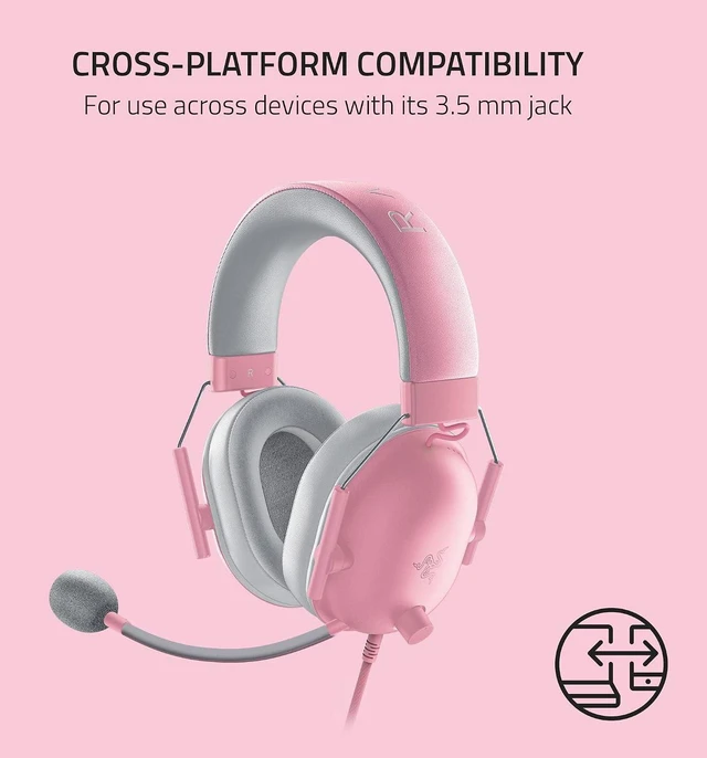 Alt view image 7 of 7 - BlackShark V2 X Gaming Headset: 7.1 Surround Sound - 50mm Drivers - Memory Foam Cushion - 3.5mm Audio Jack - Quartz Pink