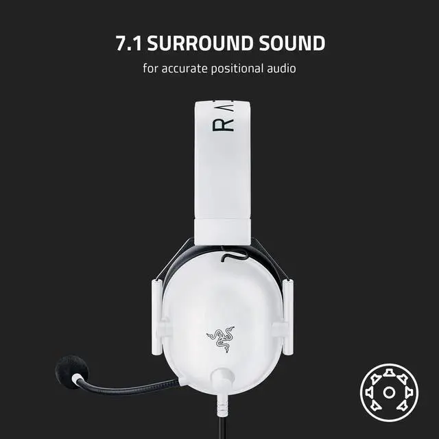 Alt view image 6 of 7 - BlackShark V2 X Gaming Headset: 7.1 Surround Sound - 50mm Drivers - Memory Foam Cushion - 3.5mm Audio Jack - White