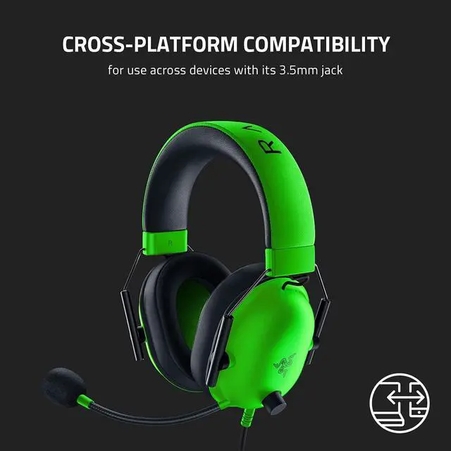 Alt view image 7 of 7 - BlackShark V2 X Gaming Headset: 7.1 Surround Sound - 50mm Drivers - Memory Foam Cushion - 3.5mm Audio Jack - Green