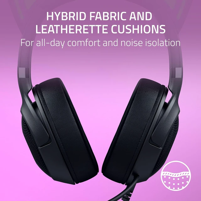 Alt view image 7 of 7 - Kraken Kitty V2 USB Wired Headset: Chroma RGB Kitty Ears - Stream Reactive Lighting - HyperClear Cardioid Mic - 40 mm Drivers - 7.1 Surround Sound - Comfortable Ear Cushions - Black