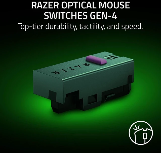 Alt view image 7 of 7 - DeathAdder V4 Pro Wireless Gaming Mouse: 8Khz - 58g - HyperSpeed Wireless Gen-2 - Optical Scroll Wheel - Optical Switches Gen-4 - 45K DPI Sensor Gen-2 - Green