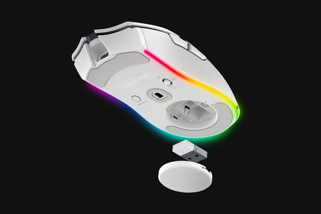 Alt view image 4 of 6 - Cobra Pro Customizable Wireless Gaming Mouse: 30K Optical Sensor - Chroma RGB Lighting - White