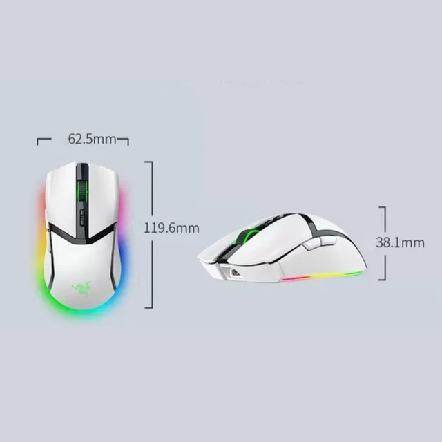 Alt view image 6 of 6 - Cobra Pro Customizable Wireless Gaming Mouse: 30K Optical Sensor - Chroma RGB Lighting - White