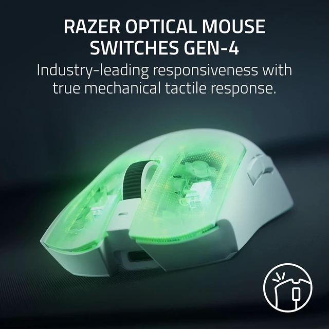 Alt view image 7 of 7 - Viper V4 Pro Wireless Esports Gaming Mouse: 49g Ultra Lightweight -180Hr Battery - White