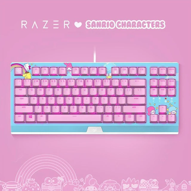 Alt view image 2 of 3 - BlackWidow X SANRIO CHARACTERS Hello Kitty Limited Edition 87 Key Wired Backlit Mechanical Gaming Keyboard: Green Switches - Tactile & Clicky - HelloKitty Pink LED