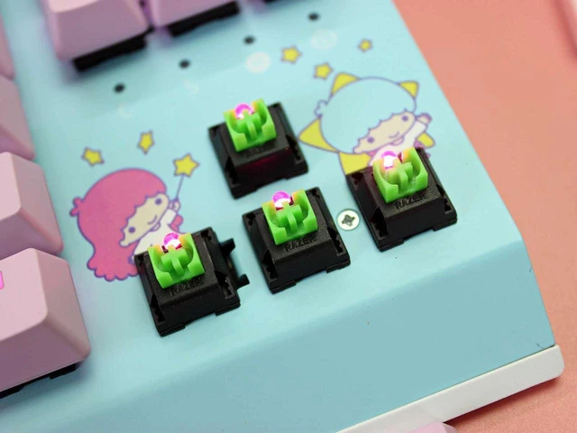 Alt view image 3 of 3 - BlackWidow X SANRIO CHARACTERS Hello Kitty Limited Edition 87 Key Wired Backlit Mechanical Gaming Keyboard: Green Switches - Tactile & Clicky - HelloKitty Pink LED