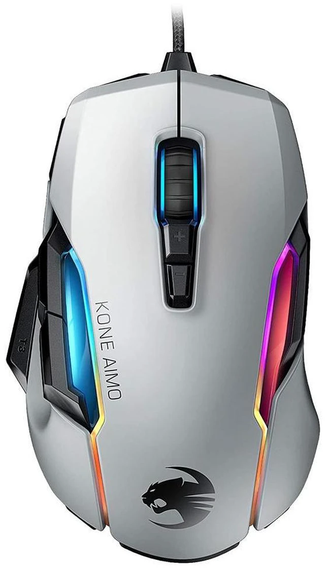 Main image of ROCCAT Kone AIMO Remastered PC Gaming Mouse, Ergonomic Performance Wired Computer Mouse, RGB Lighting, LED Illumination, High Precision, 16.000 DPI Optical Owl-Eye Sensor, 23 Programmable Keys, White