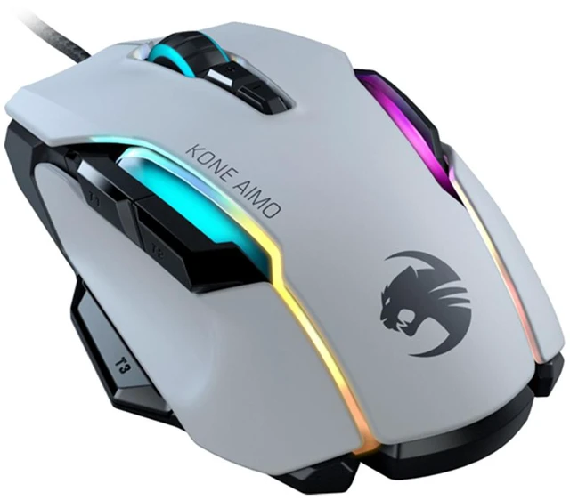 Alt view image 2 of 5 - ROCCAT Kone AIMO Remastered PC Gaming Mouse, Ergonomic Performance Wired Computer Mouse, RGB Lighting, LED Illumination, High Precision, 16.000 DPI Optical Owl-Eye Sensor, 23 Programmable Keys, White