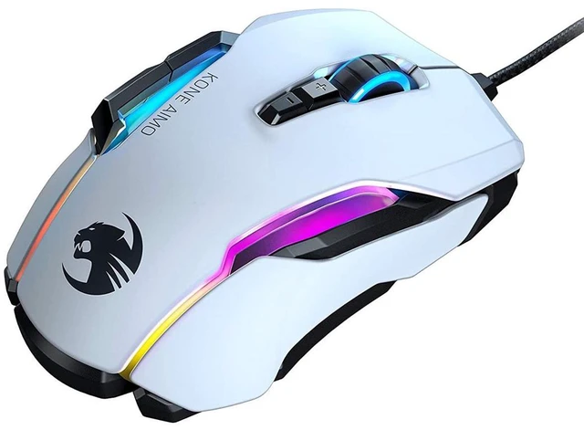 Alt view image 3 of 5 - ROCCAT Kone AIMO Remastered PC Gaming Mouse, Ergonomic Performance Wired Computer Mouse, RGB Lighting, LED Illumination, High Precision, 16.000 DPI Optical Owl-Eye Sensor, 23 Programmable Keys, White