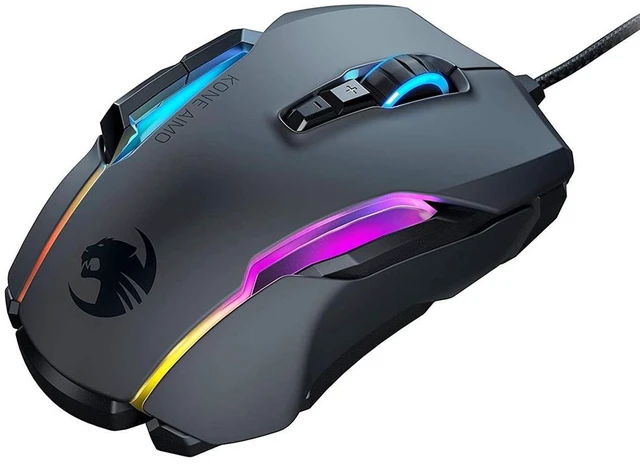Alt view image 2 of 5 - ROCCAT Kone AIMO Remastered PC Gaming Mouse, Ergonomic Performance Wired Computer Mouse, RGB Lighting, LED Illumination, High Precision, 16.000 DPI Optical Owl-Eye Sensor, 23 Programmable Keys, Black