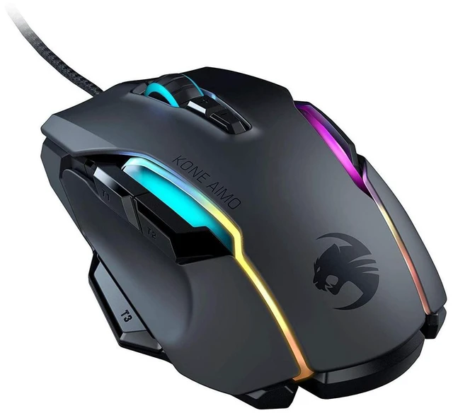 Alt view image 3 of 5 - ROCCAT Kone AIMO Remastered PC Gaming Mouse, Ergonomic Performance Wired Computer Mouse, RGB Lighting, LED Illumination, High Precision, 16.000 DPI Optical Owl-Eye Sensor, 23 Programmable Keys, Black