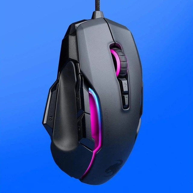 Alt view image 4 of 5 - ROCCAT Kone AIMO Remastered PC Gaming Mouse, Ergonomic Performance Wired Computer Mouse, RGB Lighting, LED Illumination, High Precision, 16.000 DPI Optical Owl-Eye Sensor, 23 Programmable Keys, Black