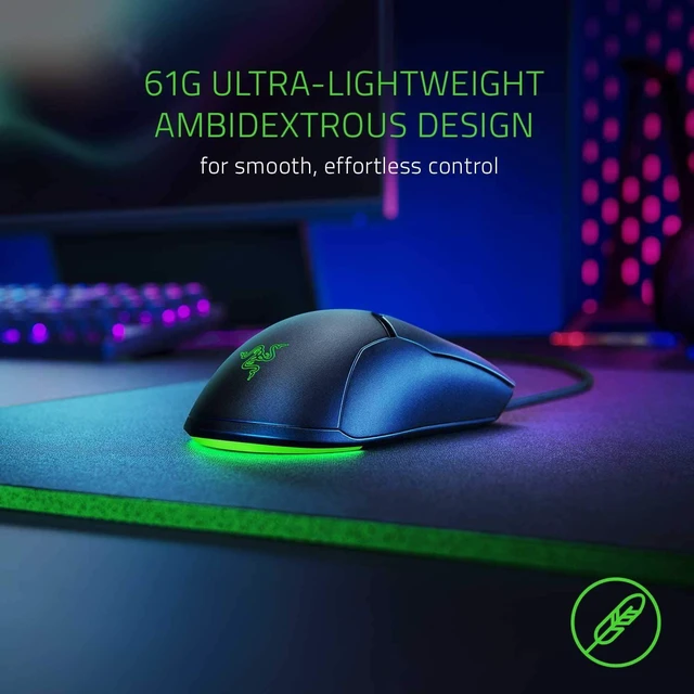 Alt view image 3 of 7 - Viper Mini Ultralight Gaming Mouse: Fastest Gaming Switches - 8500 DPI Optical Sensor - Chroma RGB Underglow Lighting - 6 Programmable Buttons - Drag-Free Cord - Classic Black