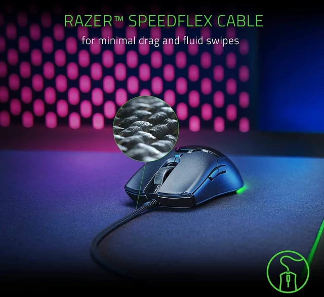 Alt view image 6 of 7 - Viper Mini Ultralight Gaming Mouse: Fastest Gaming Switches - 8500 DPI Optical Sensor - Chroma RGB Underglow Lighting - 6 Programmable Buttons - Drag-Free Cord - Classic Black