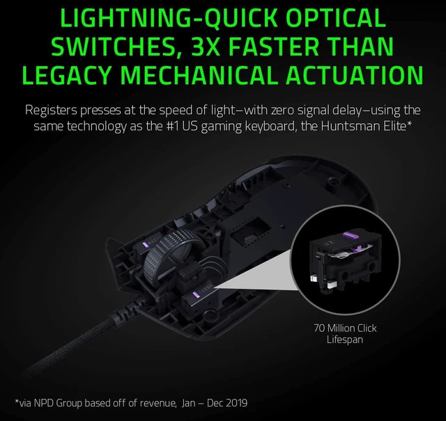 Alt view image 5 of 7 - Viper Ultralight Ambidextrous Wired Gaming Mouse: Fastest Mouse Switch in Gaming - 16,000 DPI Optical Sensor - Chroma RGB Lighting - 8 Programmable Buttons - Drag-Free Cord